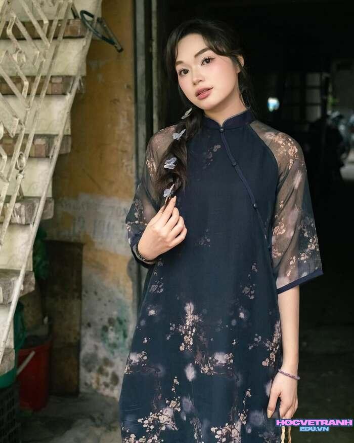 gái xinh mặc áo dài ánh mắt dịu dàng