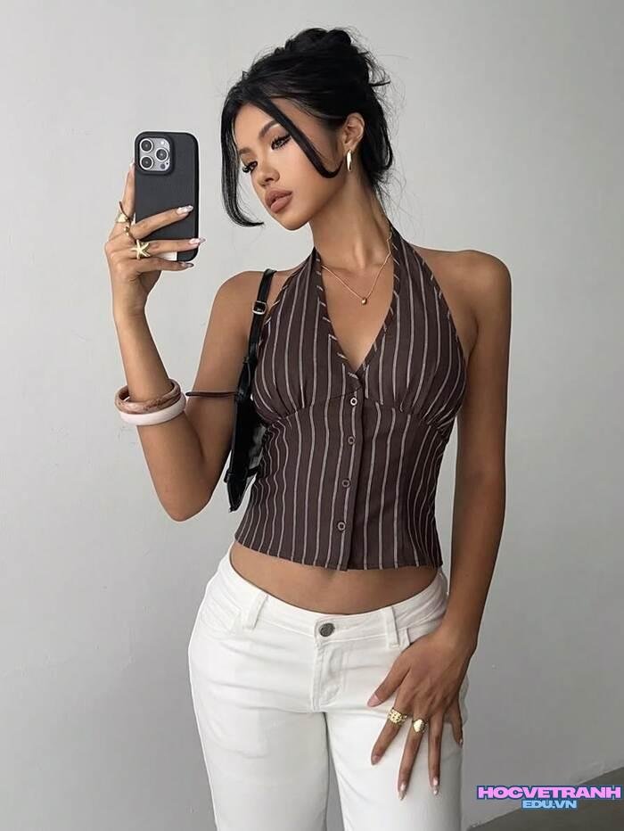 gái xinh mặc áo yếm slay cực hot