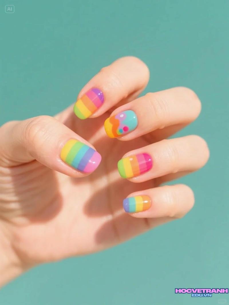 Album ảnh nail cầu vồng thu hút nhất