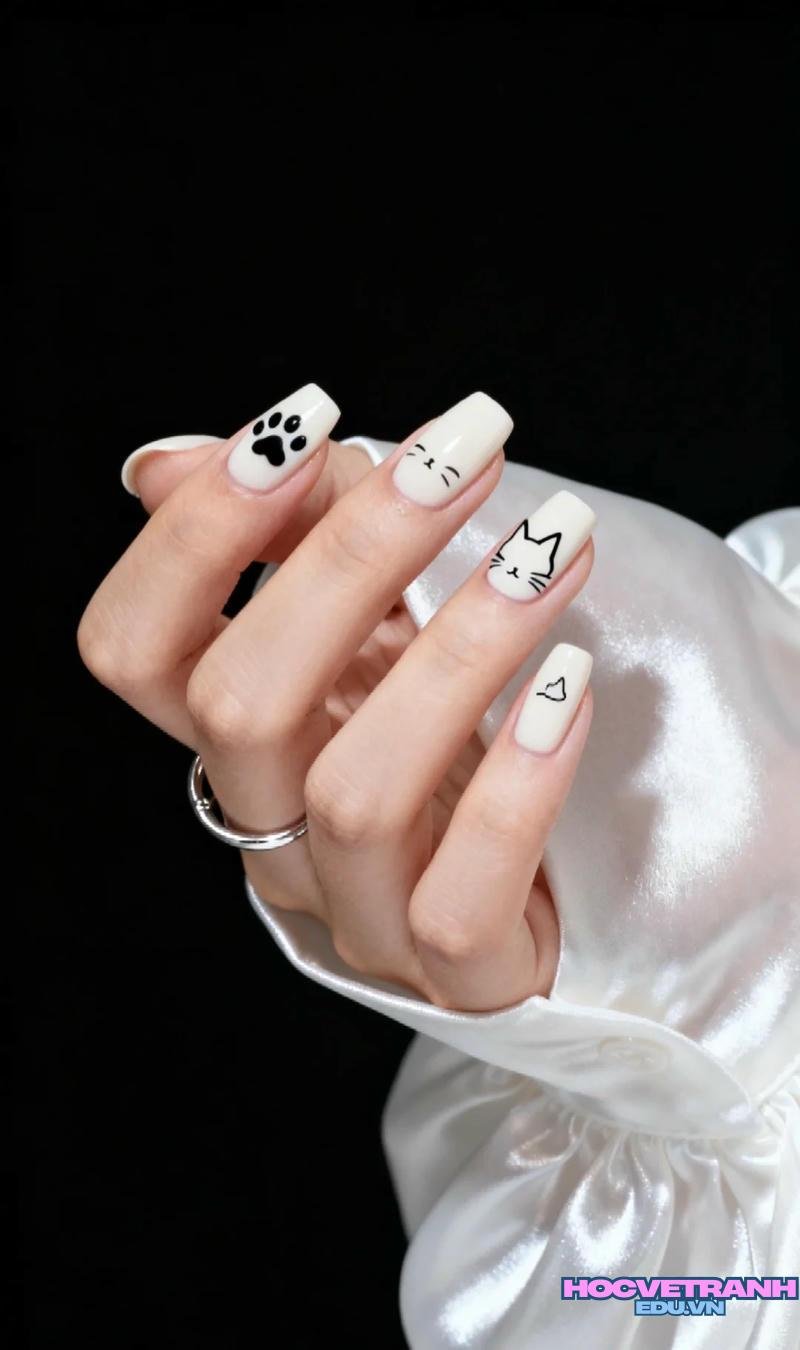 Album ảnh nail con mèo thu hút