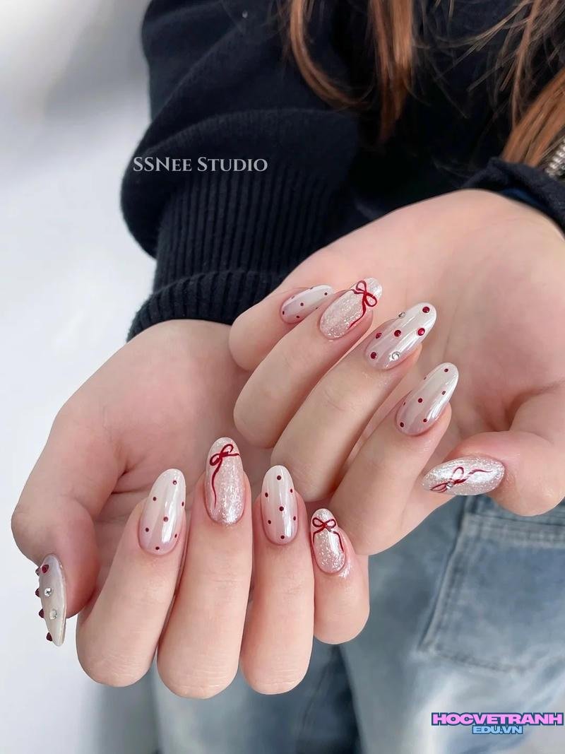 Album ảnh nail đính nơ đẹp mới nhất