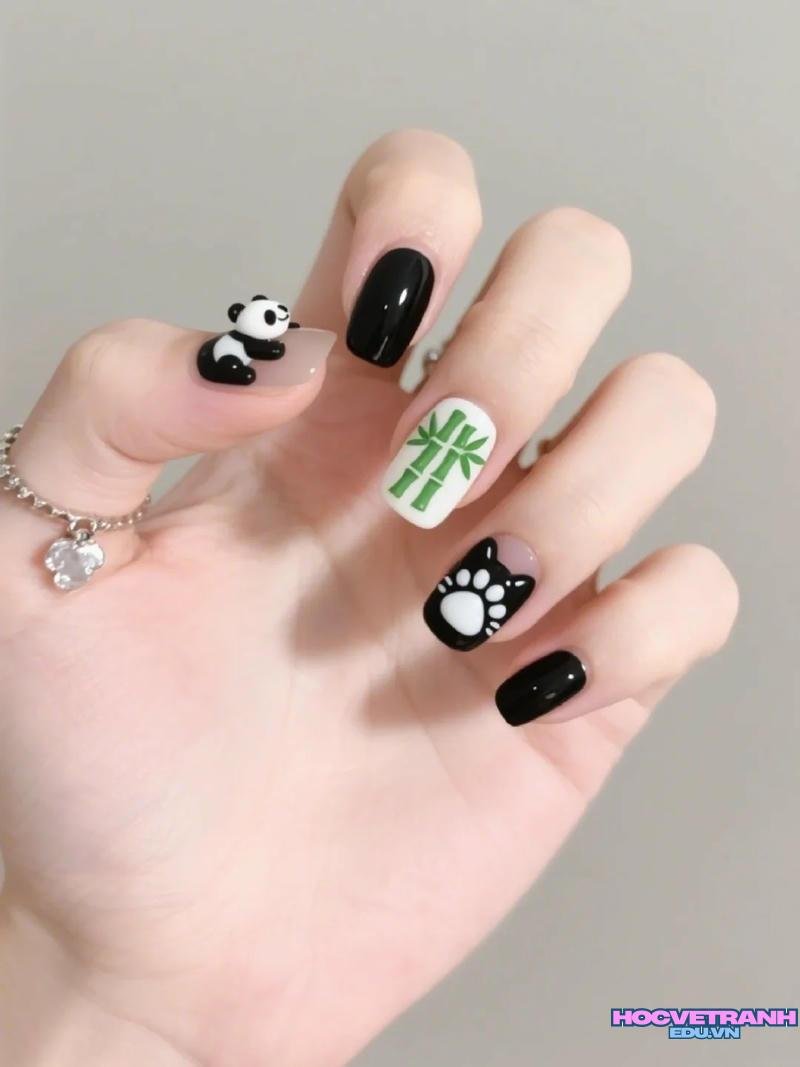 Album ảnh nail gấu trúc thu hút