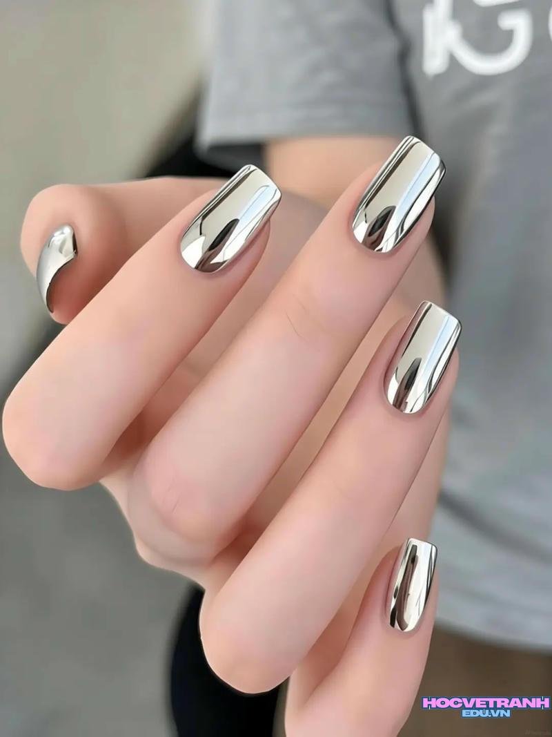 Album ảnh nail màu bạc mới nhất