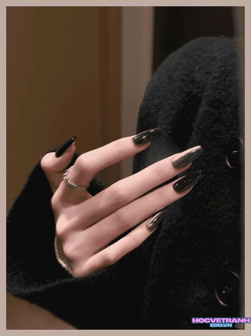 Album ảnh nail màu đen cực hot
