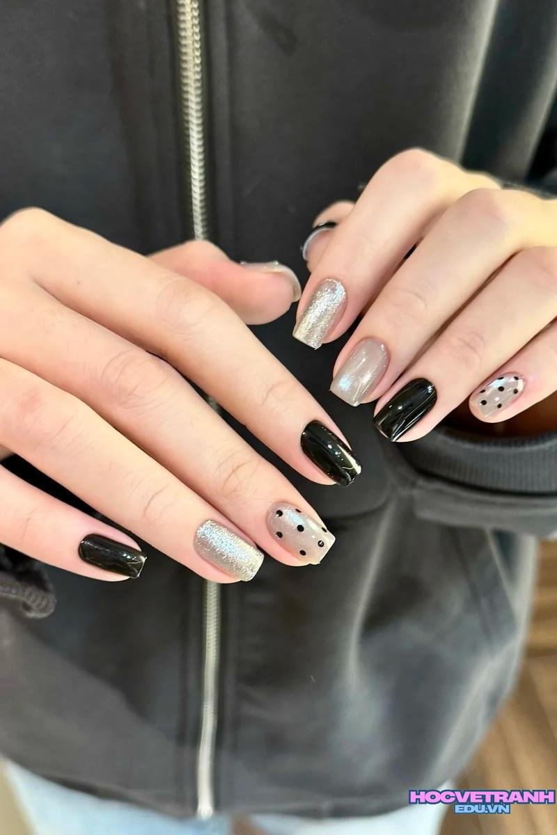 Album ảnh nail màu đen miễn phí