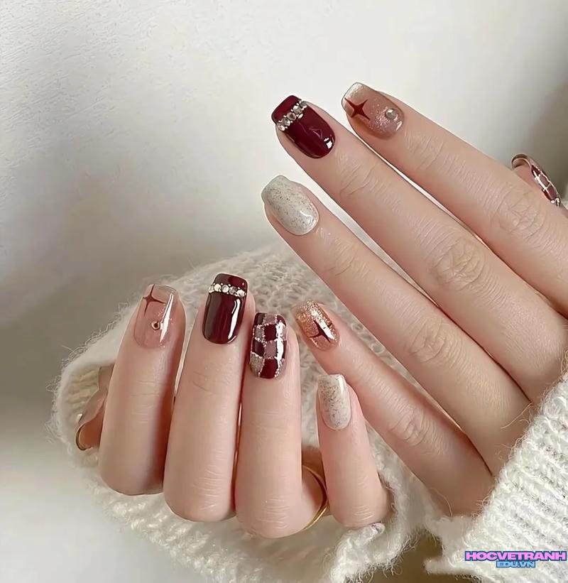 Album ảnh nail màu nâu miễn phí