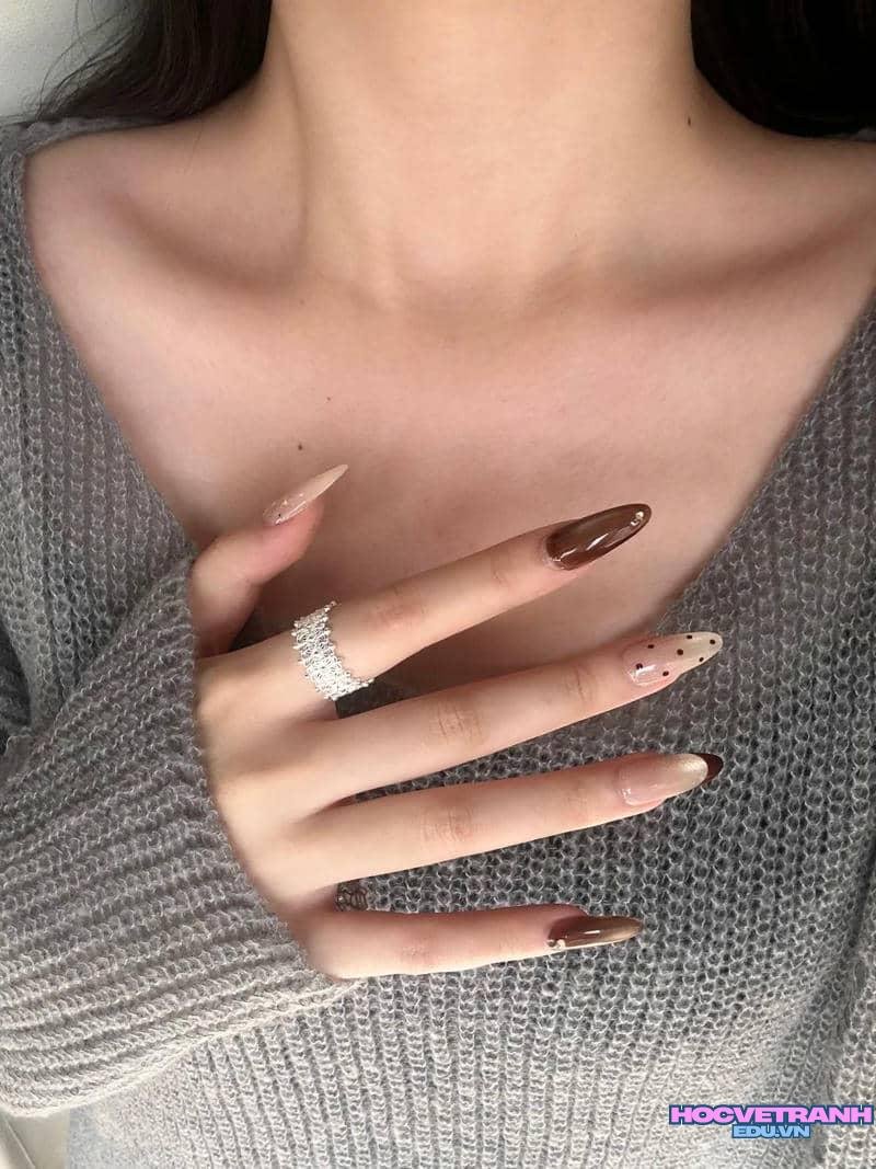 Album ảnh nail màu nâu mới nhất