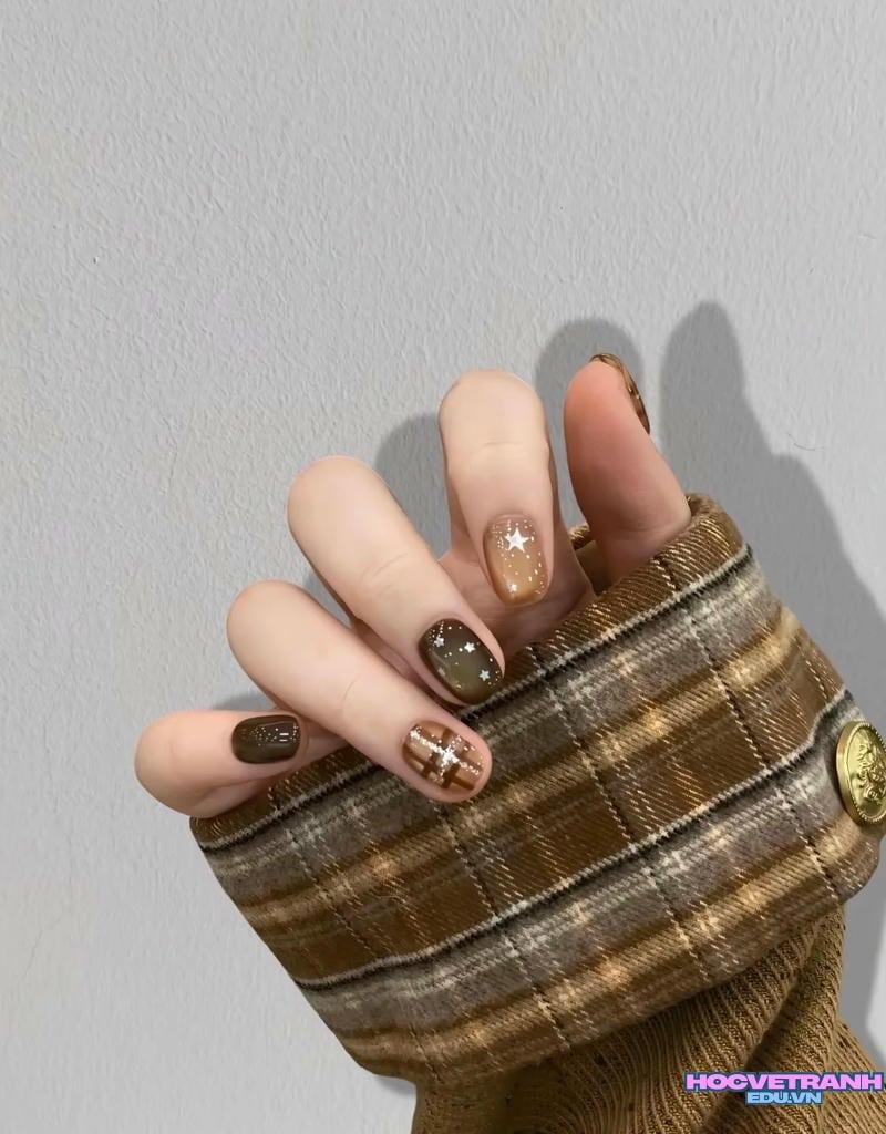 Album ảnh nail màu nâu thu hút