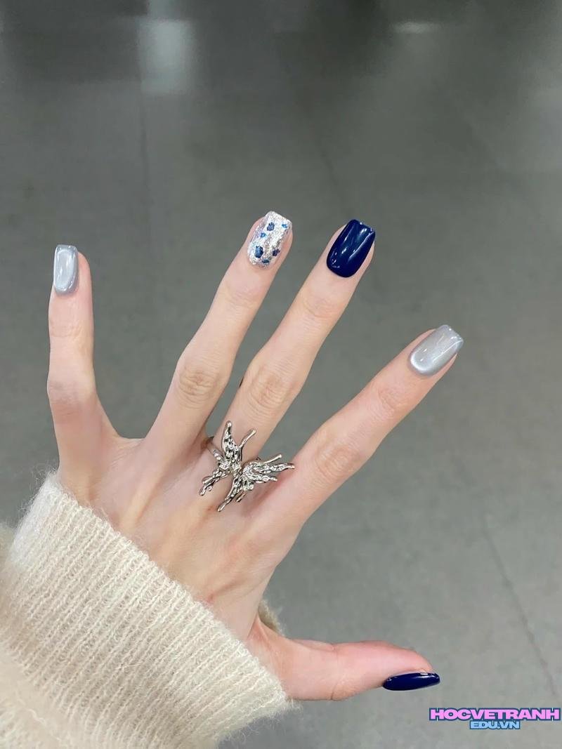 Album ảnh nail màu xanh coban miễn phí