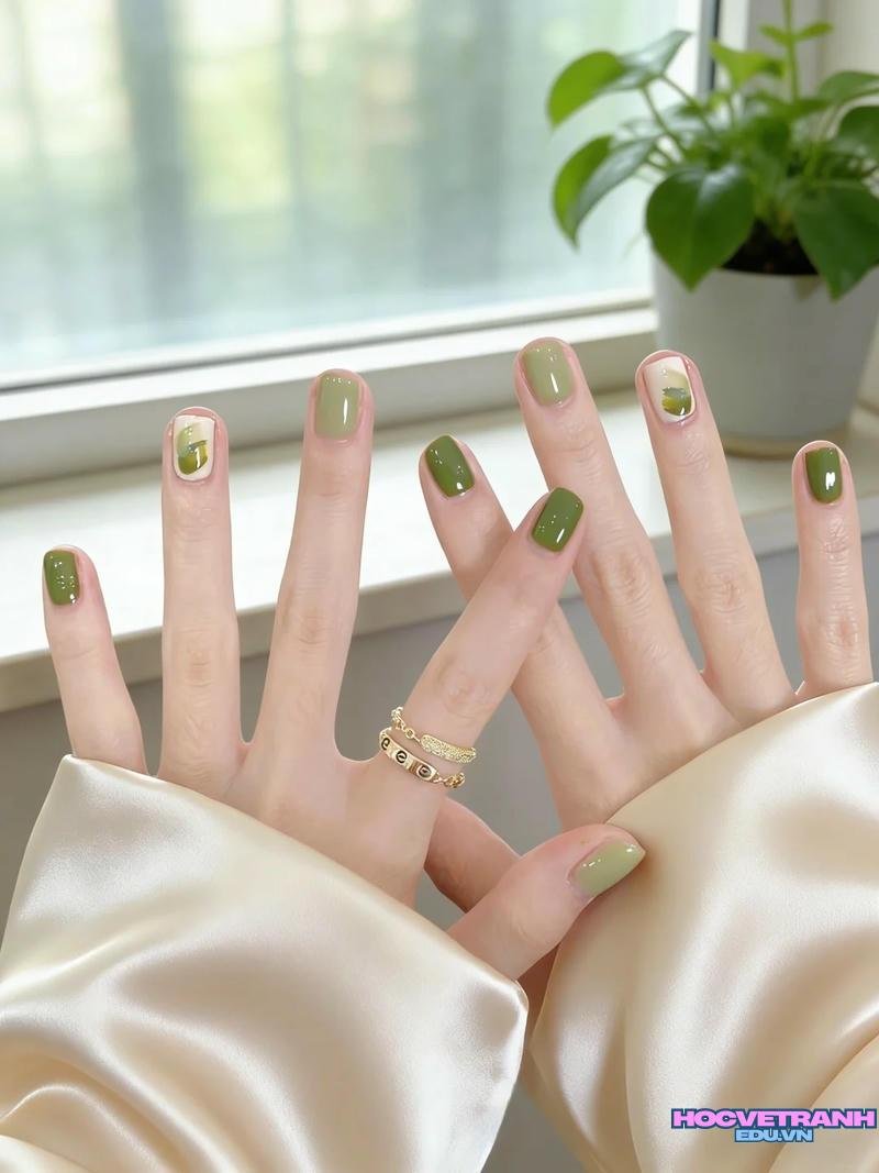 Album ảnh nail màu xanh lá thu hút nhất
