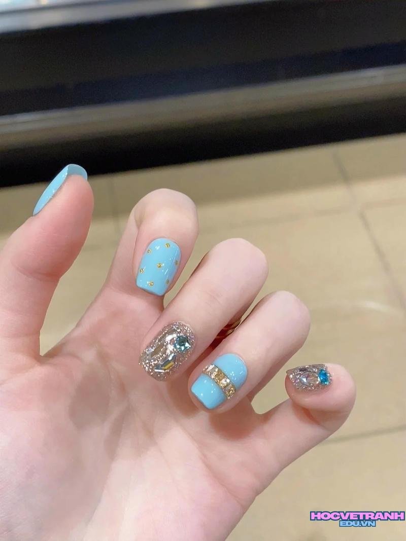 Album ảnh nail màu xanh ngọc miễn phí