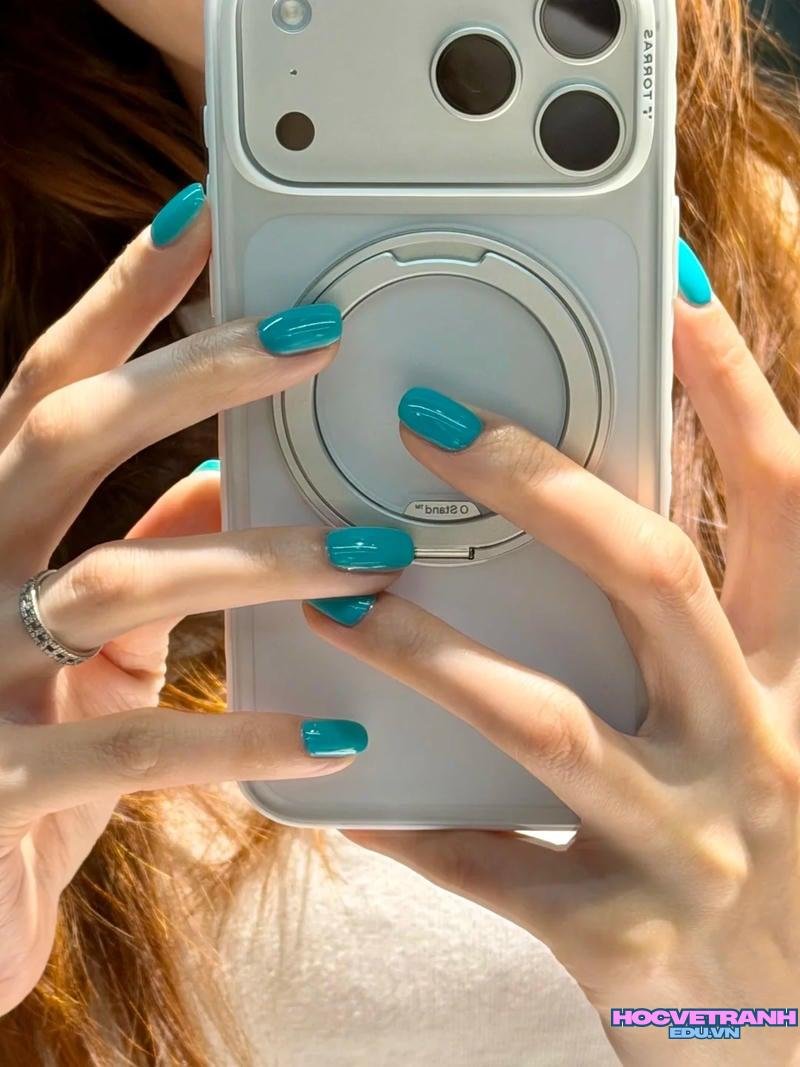 Album ảnh nail màu xanh ngọc thu hút