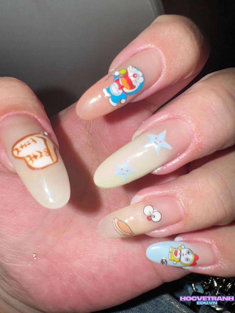 Album ảnh nail vẽ doraemon thu hút nhất
