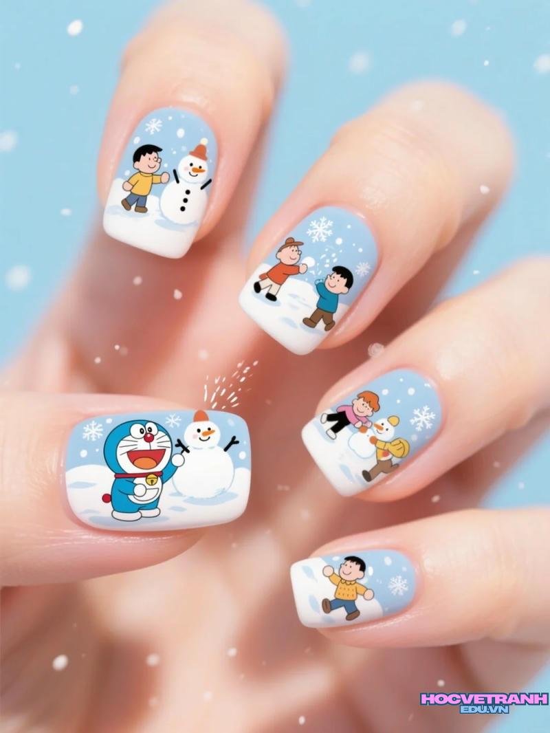 Album ảnh nail vẽ doraemon thu hút