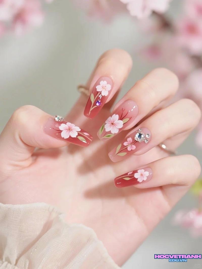 Album ảnh nail vẽ hoa miễn phí