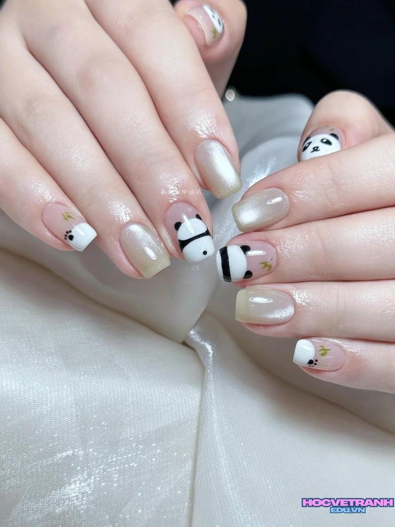 Ảnh ảnh nail gấu trúc cuốn hút