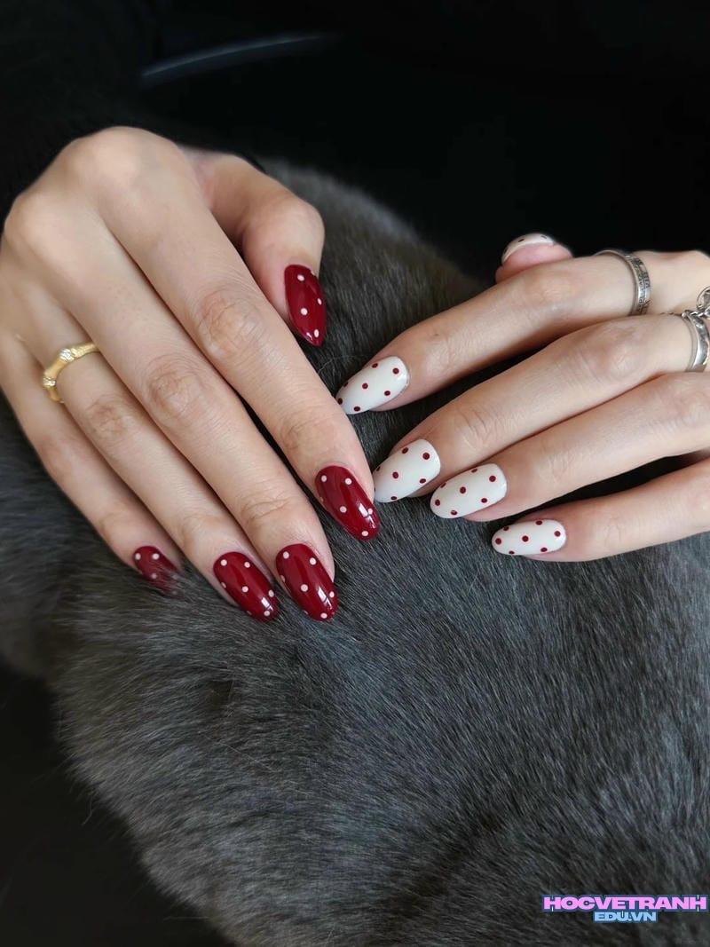 Bộ ảnh nail 2 màu độc đáo