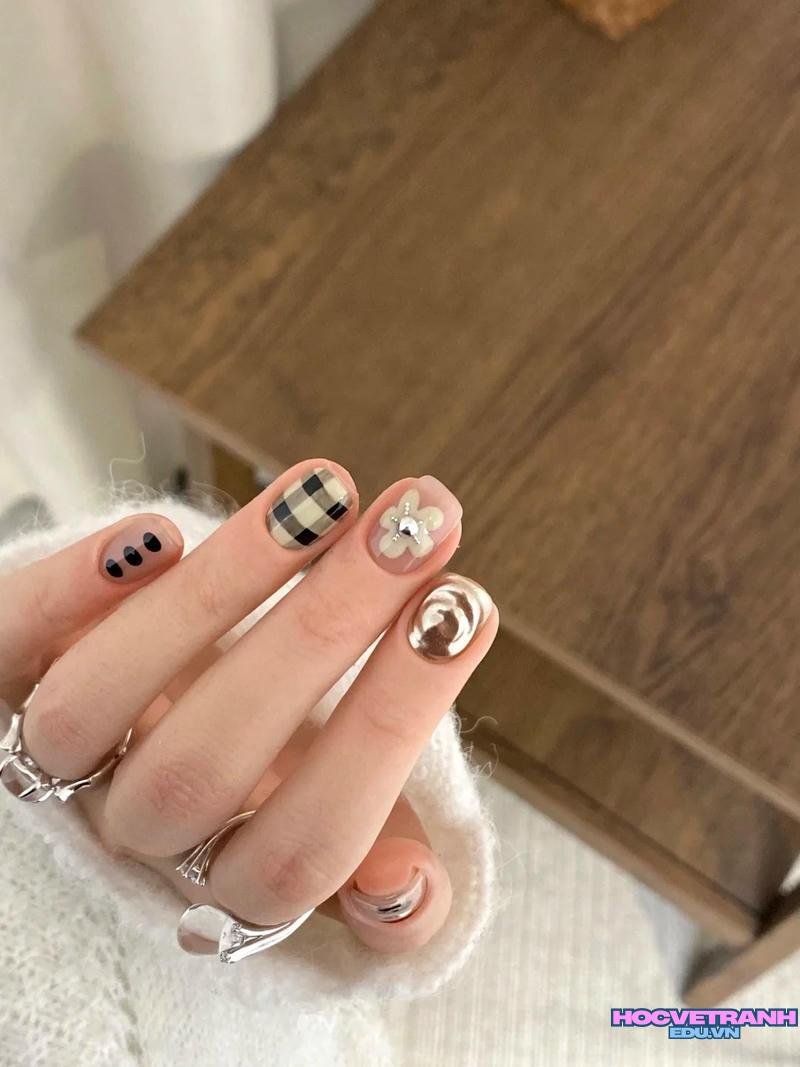 Bộ ảnh nail caro mới chất lượng cao