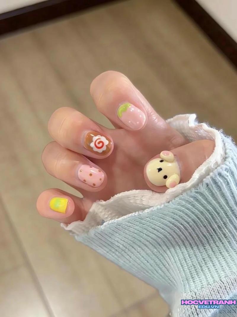 Bộ ảnh nail gấu mới chất lượng cao
