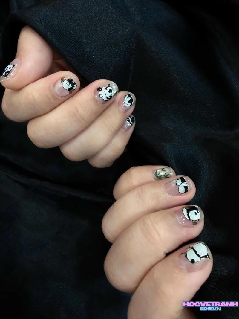 Bộ ảnh nail gấu trúc độc đáo