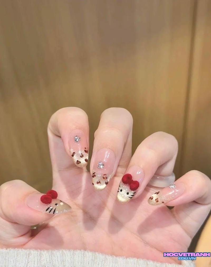 Bộ ảnh nail hello kitty độc đáo