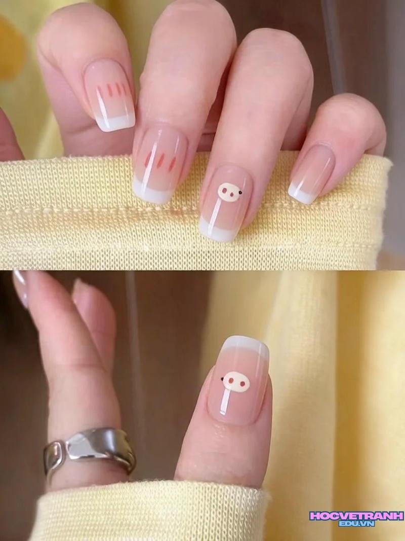 Bộ ảnh nail hình con heo mới chất lượng cao