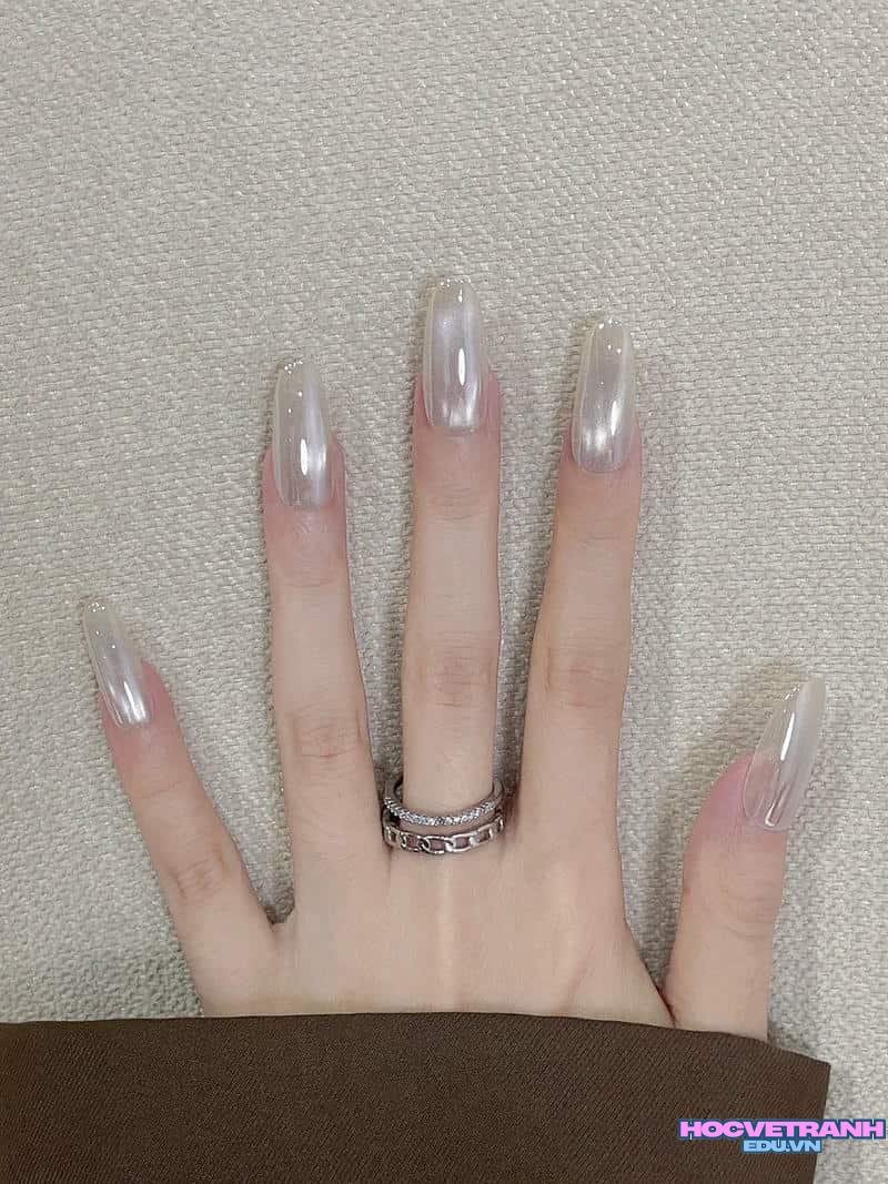 Bộ ảnh nail màu bạc mới chất lượng cao