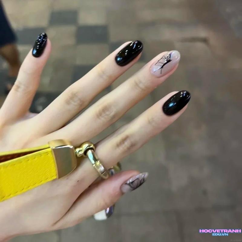 Bộ ảnh nail màu đen mới chất lượng cao