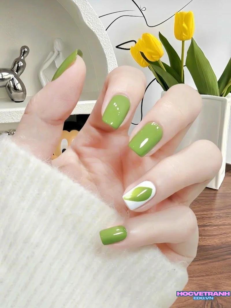 Bộ ảnh nail màu xanh bơ mới chất lượng cao