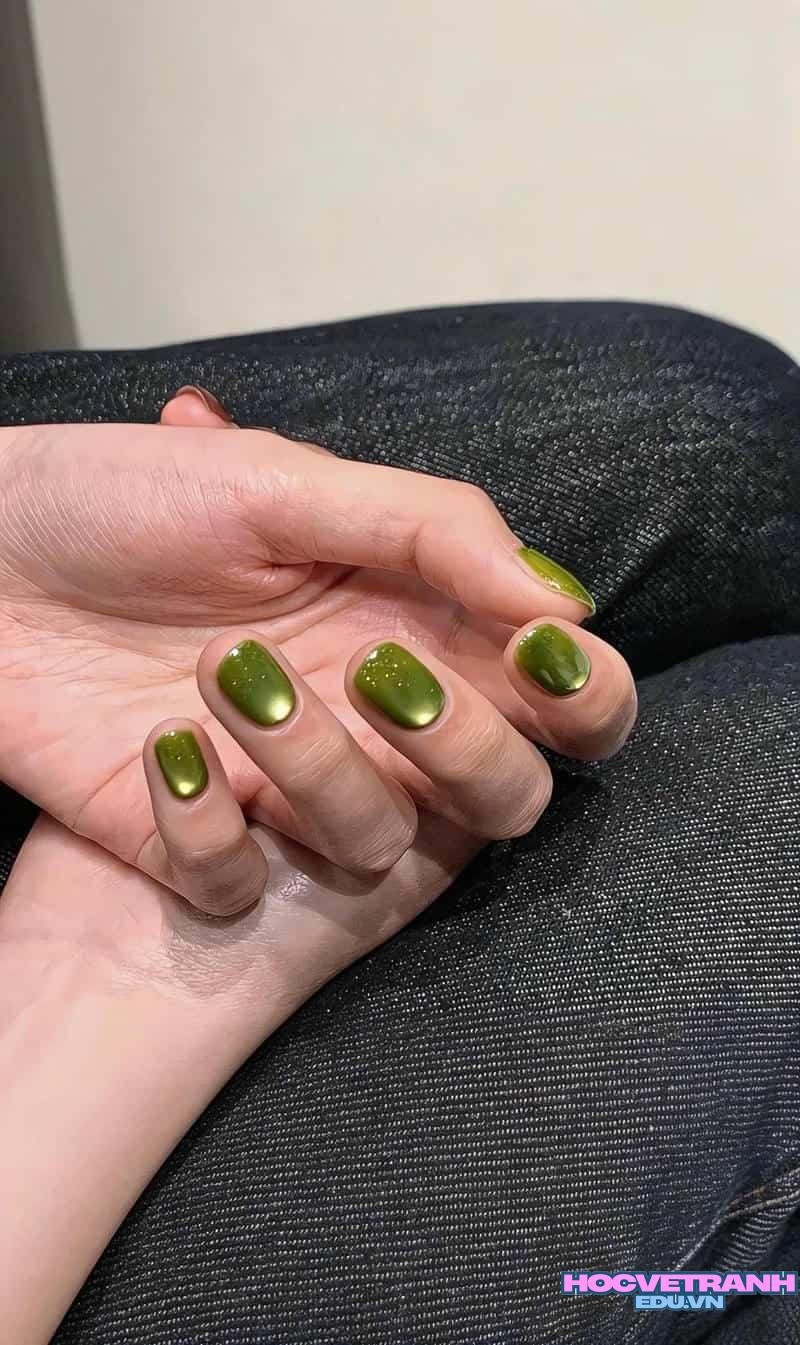 Bộ ảnh nail màu xanh lá mới chất lượng cao