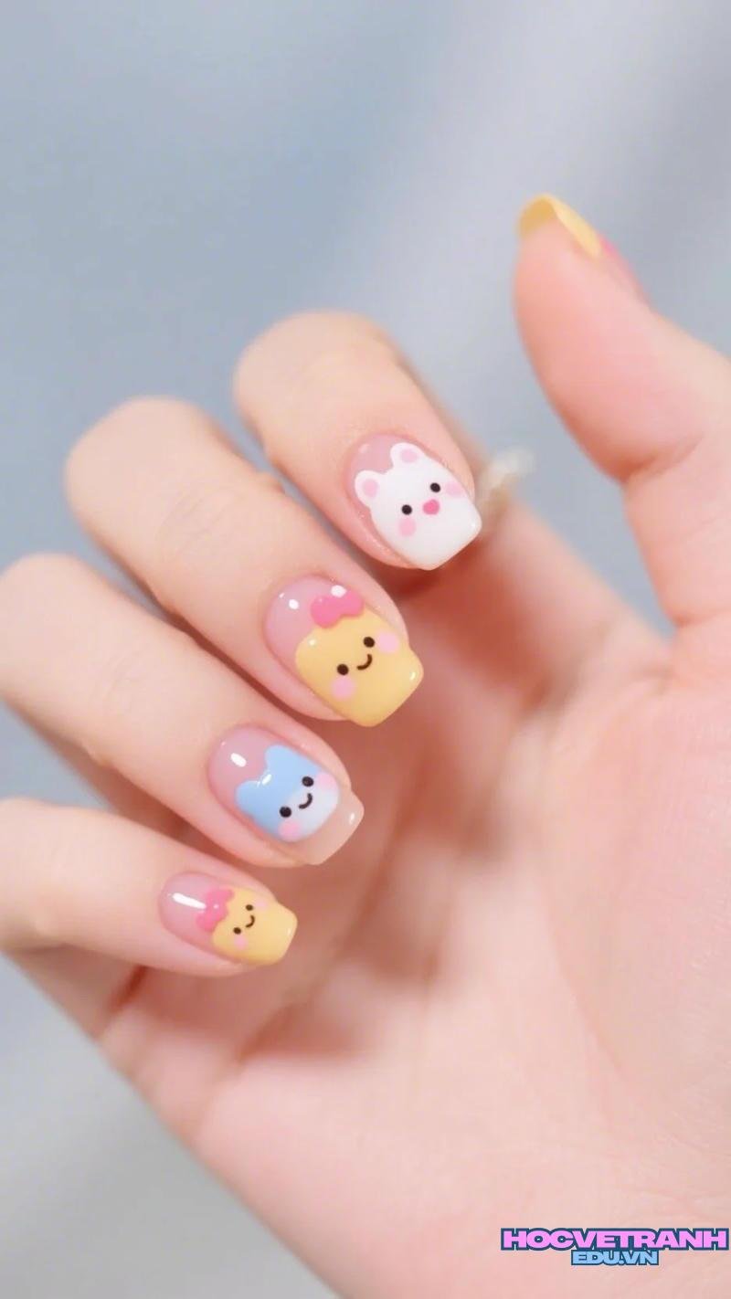 Bộ ảnh nail vẽ cute độc đáo