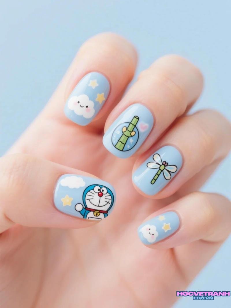 Bộ ảnh nail vẽ doraemon mới chất lượng cao