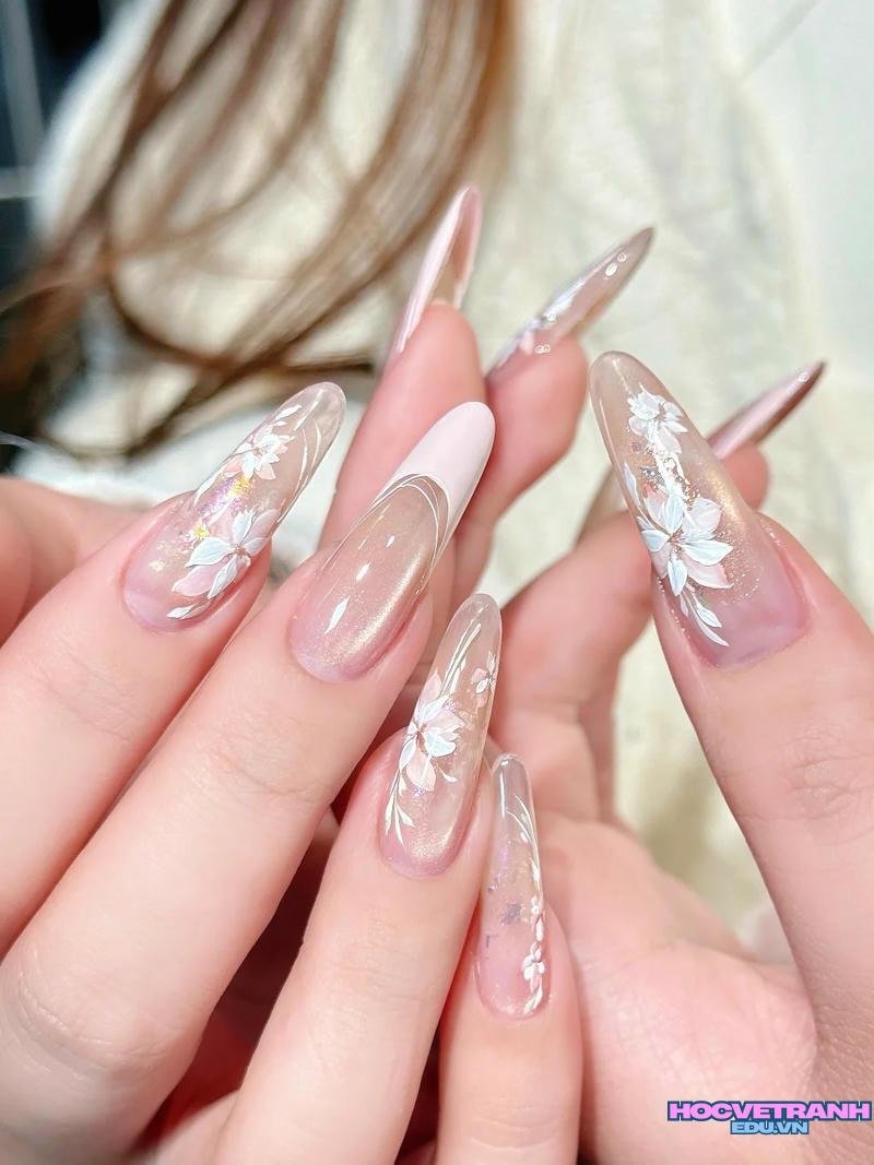 Bộ ảnh nail vẽ hoa độc đáo
