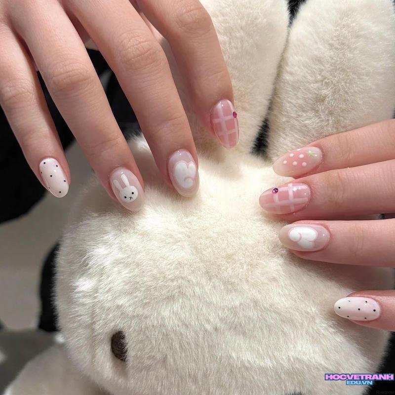 Bộ sưu tập ảnh nail con thỏ cực đẹp