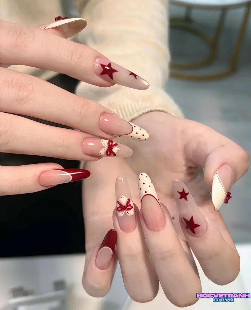 Bộ sưu tập ảnh nail đính nơ đẹp chất lượng cao