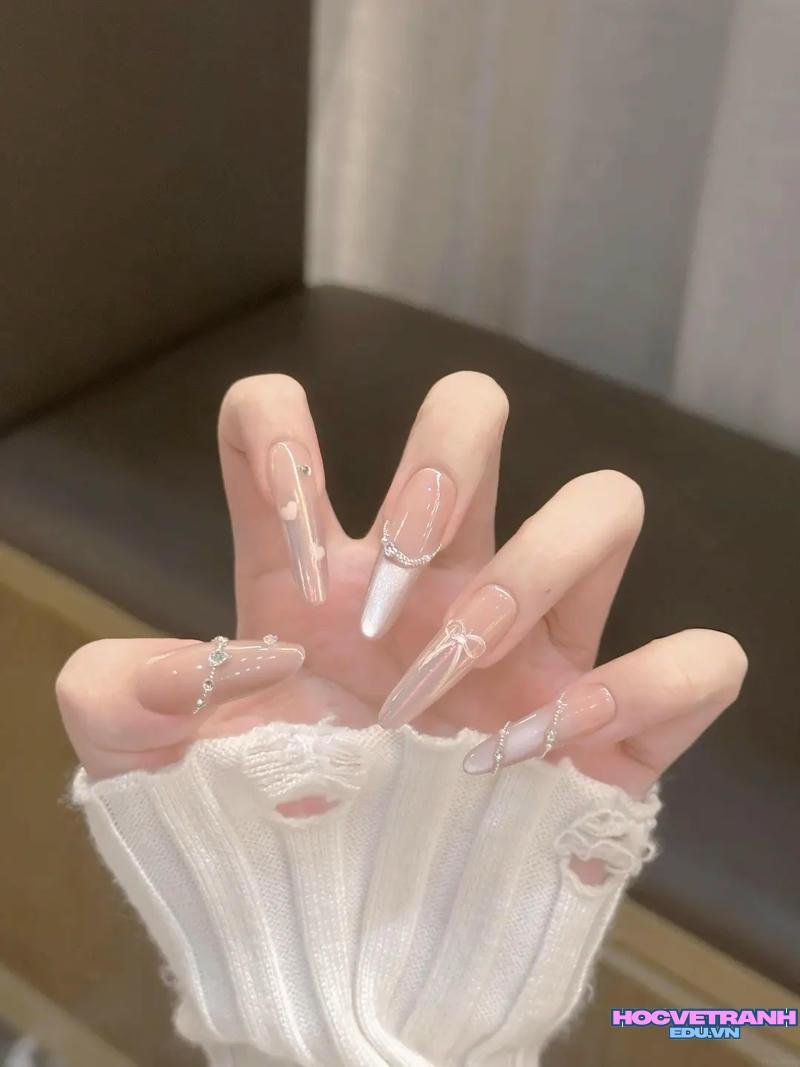 Bộ sưu tập ảnh nail đính nơ đẹp chất lượng nhất