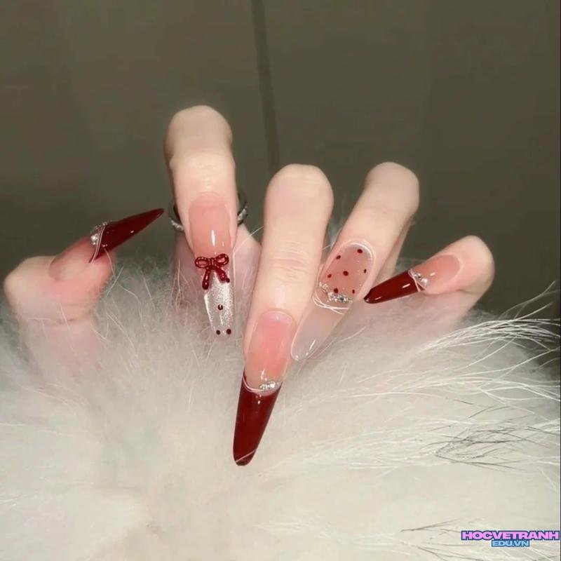 Bộ sưu tập ảnh nail đính nơ đẹp cực đẹp