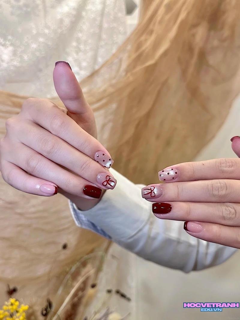 Bộ sưu tập ảnh nail đính nơ đẹp trend nhất