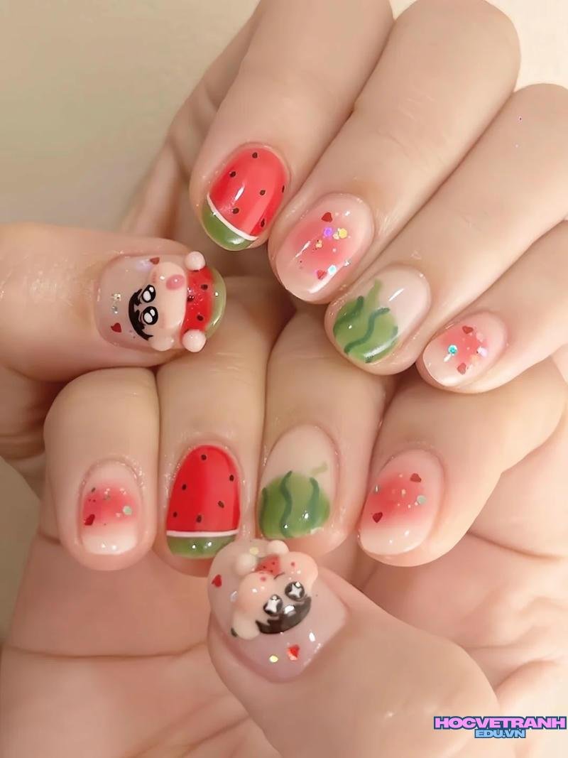 Bộ sưu tập ảnh nail dưa hấu chất lượng nhất