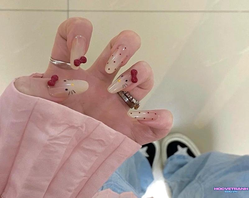 Bộ sưu tập ảnh nail hello kitty chất lượng cao