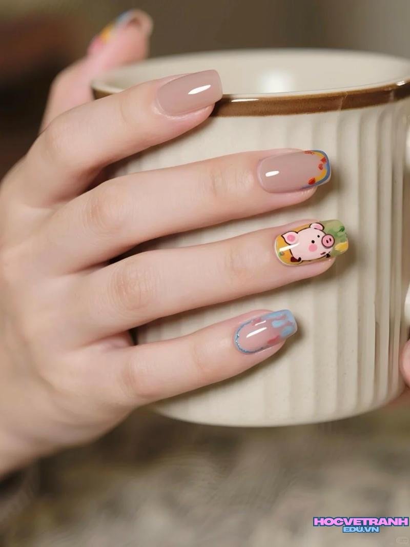 Bộ sưu tập ảnh nail hình con heo chất lượng nhất