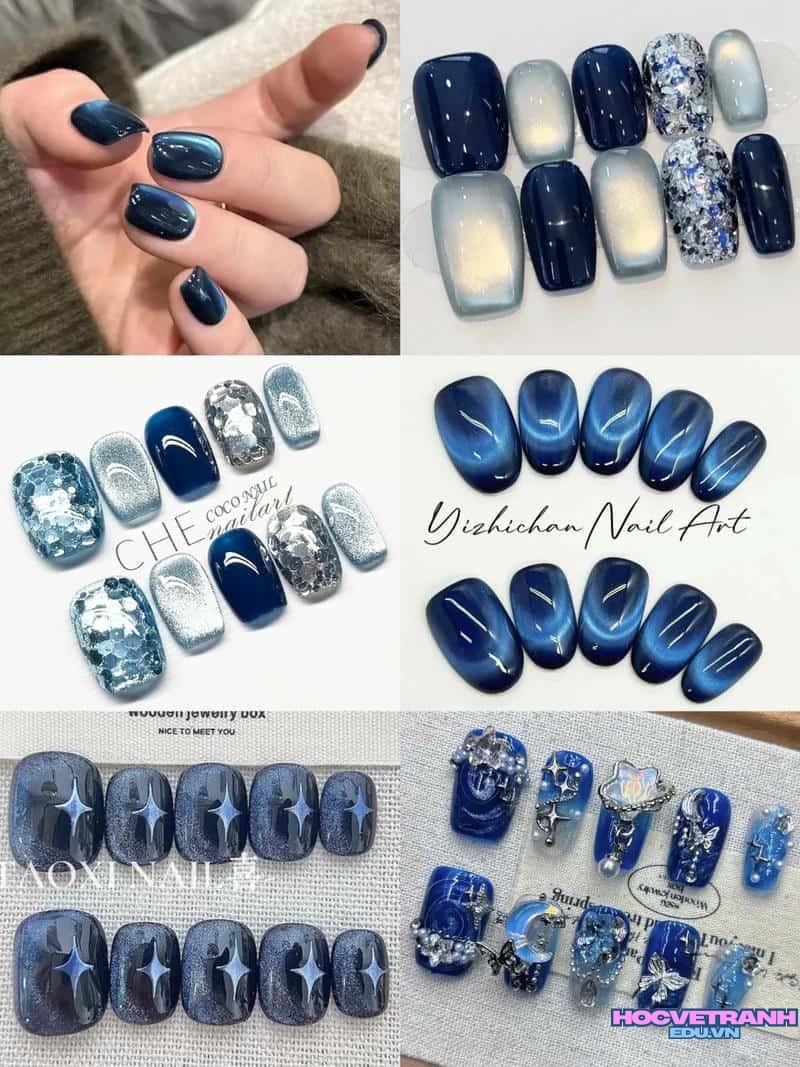 Bộ sưu tập ảnh nail màu xanh coban cực đẹp