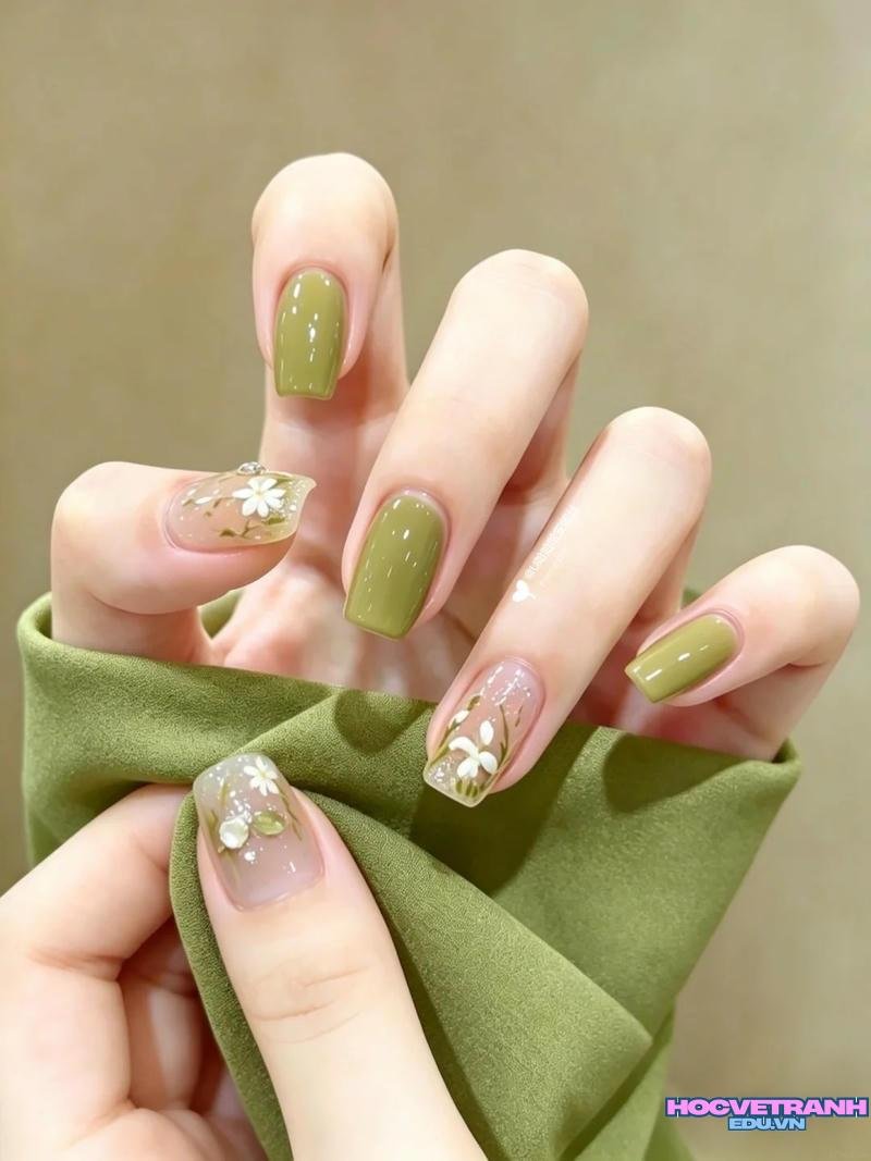 Bộ sưu tập ảnh nail màu xanh lá chất lượng cao