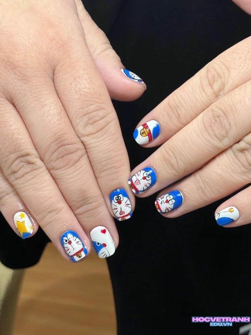 Bộ sưu tập ảnh nail vẽ doraemon chất lượng nhất