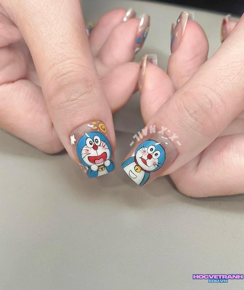 Bộ sưu tập ảnh nail vẽ doraemon cực đẹp
