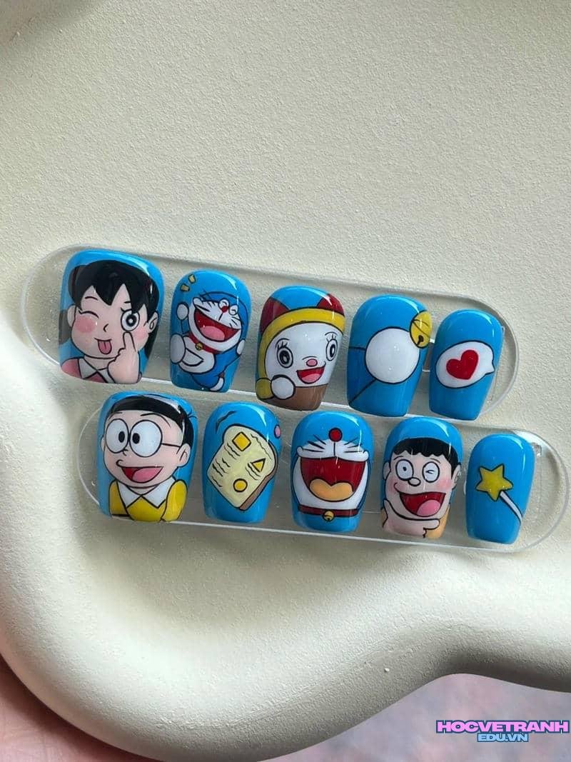 Bộ sưu tập ảnh nail vẽ doraemon trend nhất