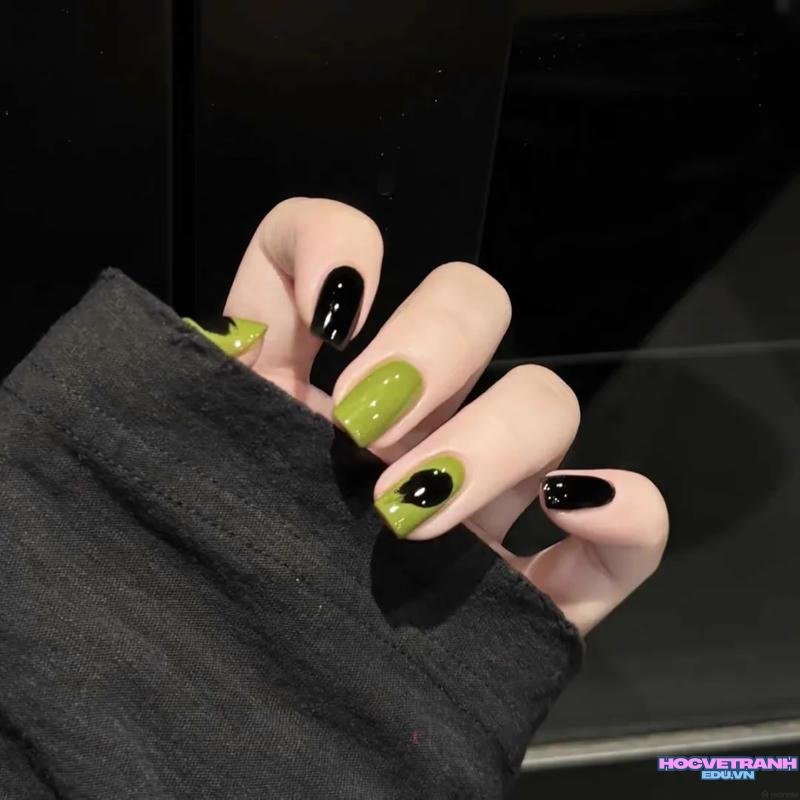 Khám phá ảnh nail 2 màu độc đáo