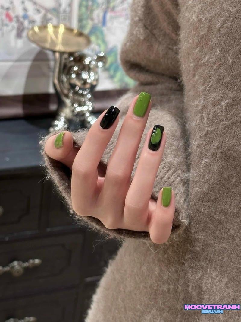 Khám phá ảnh nail 2 màu thu hút
