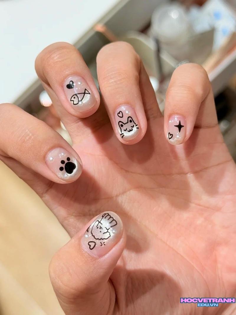 Khám phá ảnh nail con mèo đẹp