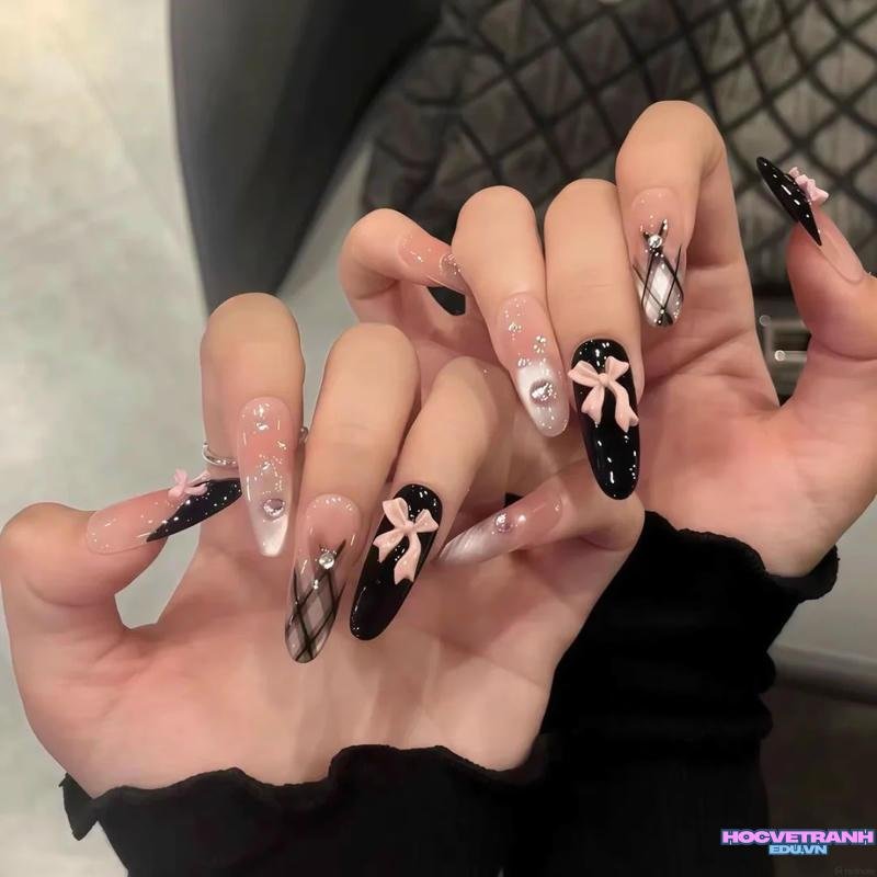 Khám phá ảnh nail đính nơ đẹp đẹp